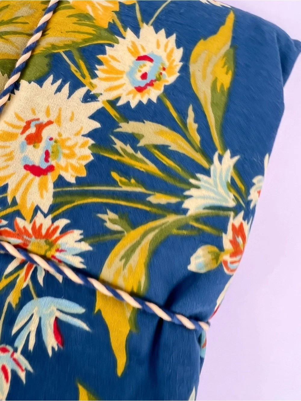 April Cornell Marguerite Floral Tablecloth Teal Yellow Orange 70